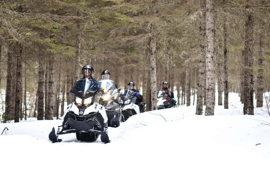 15 min. Tadoussac: Snowmobile Expedition in Saguenay Fjord - Riding through the snowy country