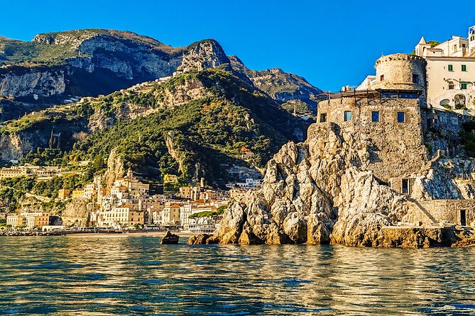From Amalfi: Coast & Furore Fjord Boat Tour with Swim Break - The return route and the 30-minute swim stop