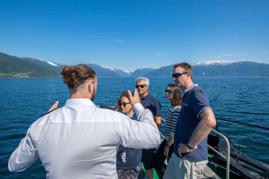 From Balestrand: Guided Fjord & Glacier Tour to Fjærland - From Fjærland quay to the Glacier Museum