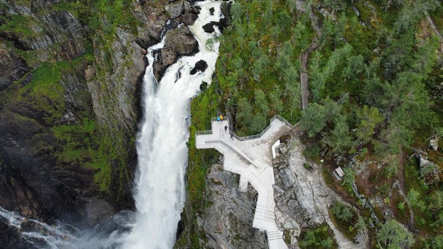 From Eidfjord: Vøringfossen Waterfall Nature Tour with Guide - The unusual Sysen Dam and glacier views