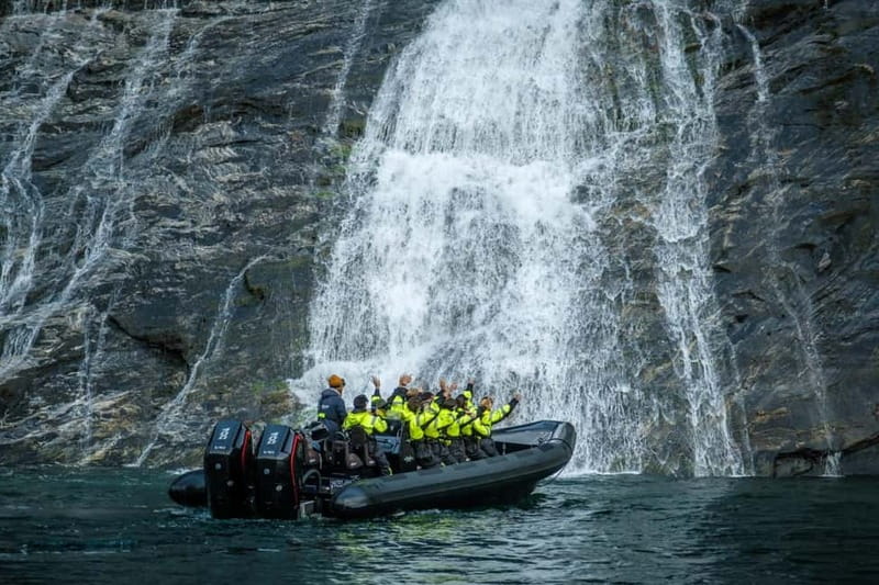 From Hellesylt: Experience Fjordsafari Geirangerfjord on RIB - Speed, comfort, and safety on an open boat