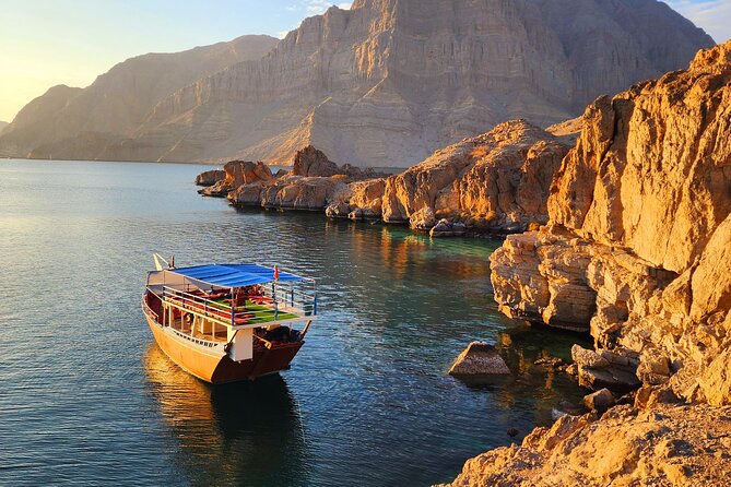 Full day Dhow: Khasab, Musandam: Dolphins, Snorkeling & Fjords - Telegraph Island and the story behind the stop