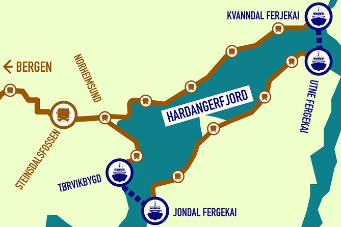 Guided tour to Hardanger Fjord, Waterfalls and Ferry Crossing - A Big Day Out from Bergen to Hardangerfjord