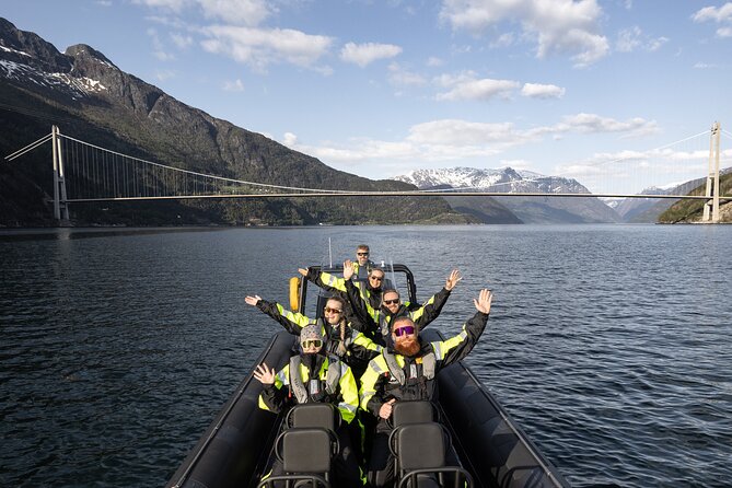 Hardangerfjord Ultimate RIB adventure from Ulvik - Passing the Hardanger Bridge
