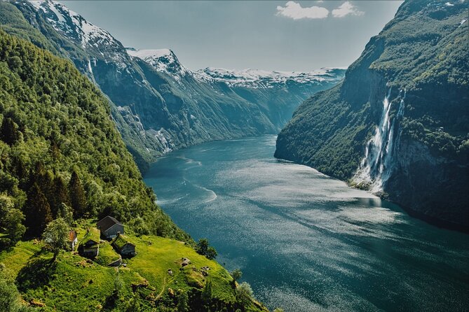 Hellesylt Sightseeing Boat Geirangerfjord - The Seven Sisters waterfall from the water