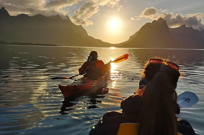 Kayaking in Reinefjorden - Reinefjorden from a kayak, not a tour bus