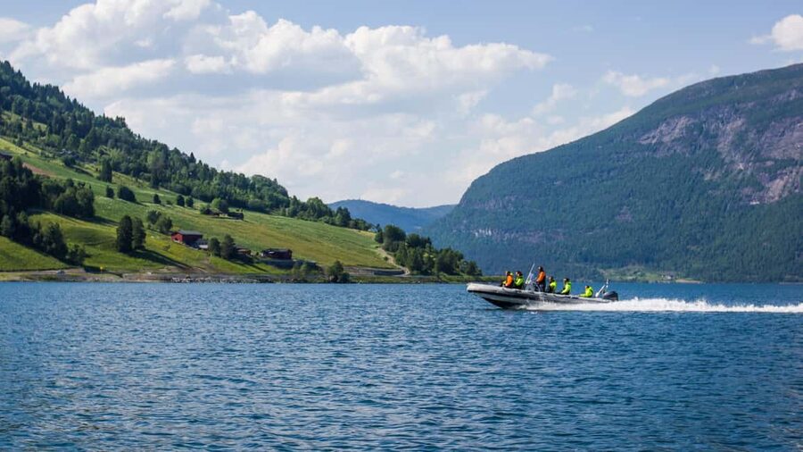 Olden: Nordfjord RIB Boat Tour - Getting close to Nordfjord waterfalls
