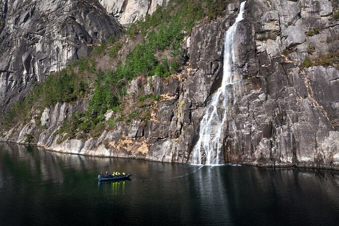 Rib adventure in the Lysefjord with boat house visit - Suiting up for a two-hour RIB ride