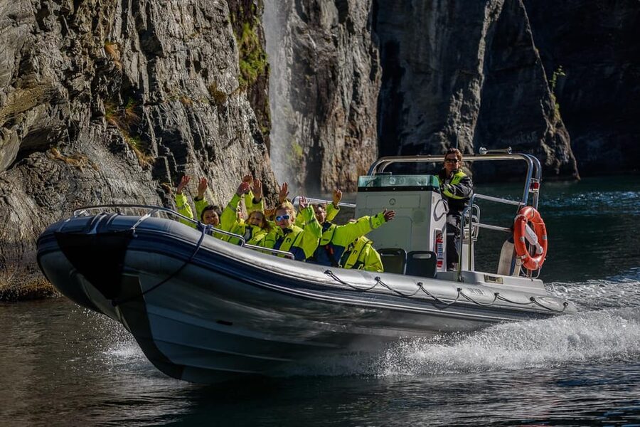 RIB Geiranger - Fjordsafari - Skagefla Seen from the Water