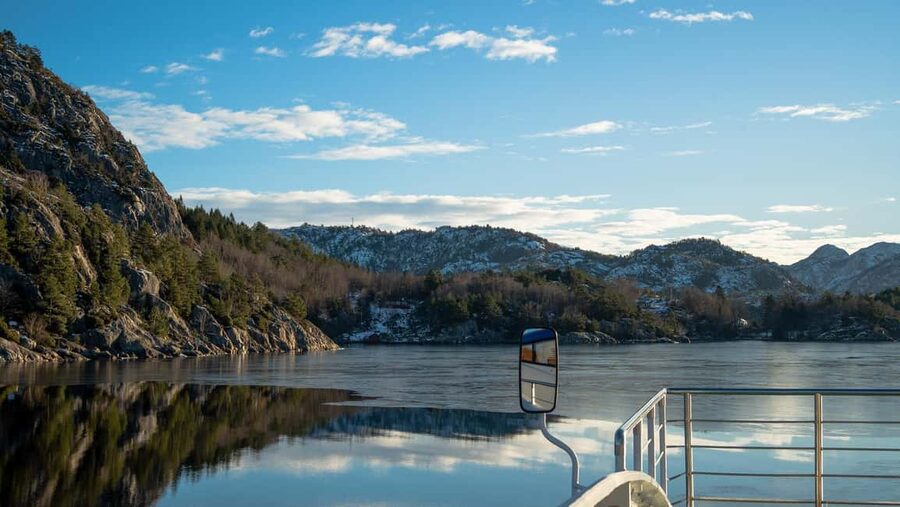 Stavanger: Electric Fjord Cruise to Lysefjord & Preikestolen - Hengjanefossen brings the splash