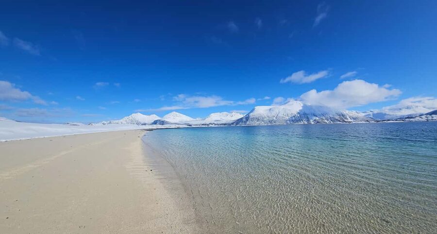 Tromsø: Sommerøya and Kvaløya Arctic Fjords Tour with Lunch - Ersfjordbotn: mountains close to the water