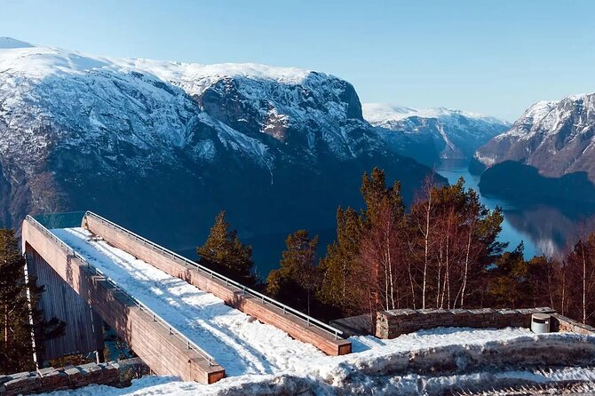 Winter Fjord Tour to Nærøyfjord, Flam and Stegastein from Bergen - The climb to Stegastein viewpoint